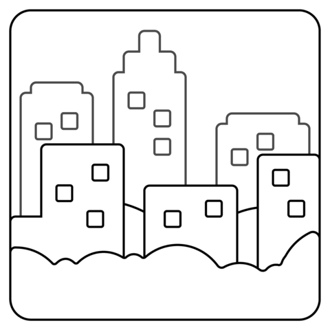 Cityscape at dusk emoji coloring page free printable coloring pages