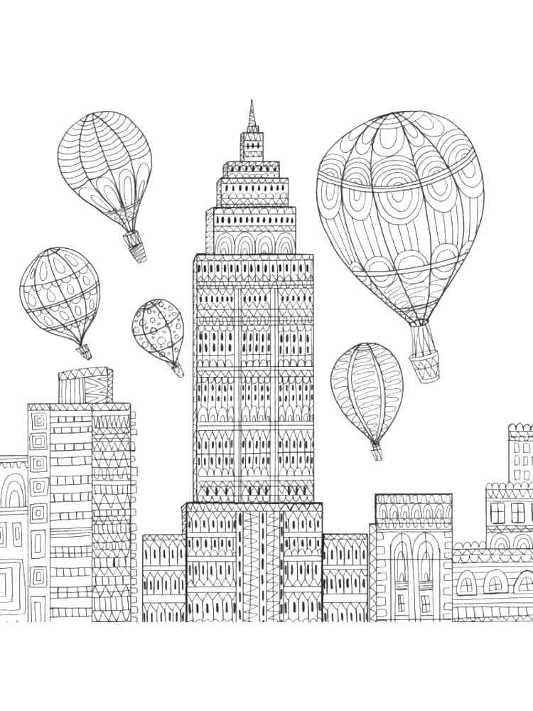 Skyscraper coloring pages for adults
