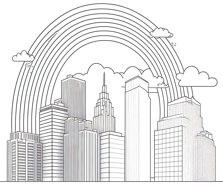 Rainbow coloring pages