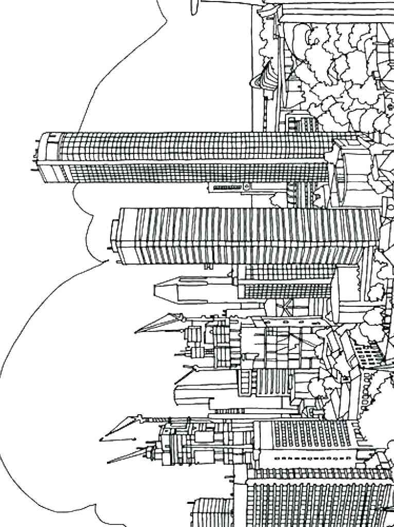 Skyscraper coloring pages for adults