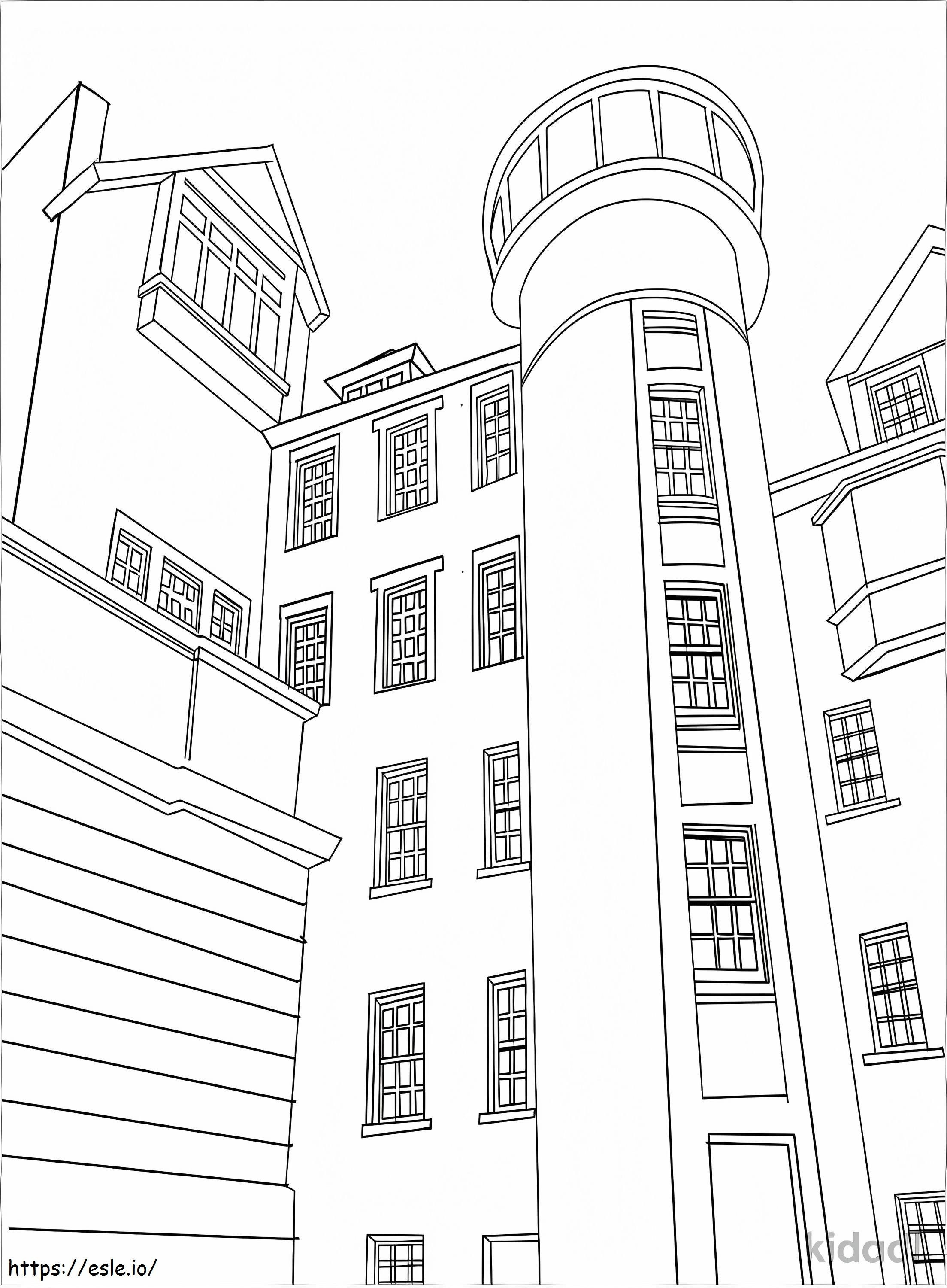 Free printable skyscraper coloring page