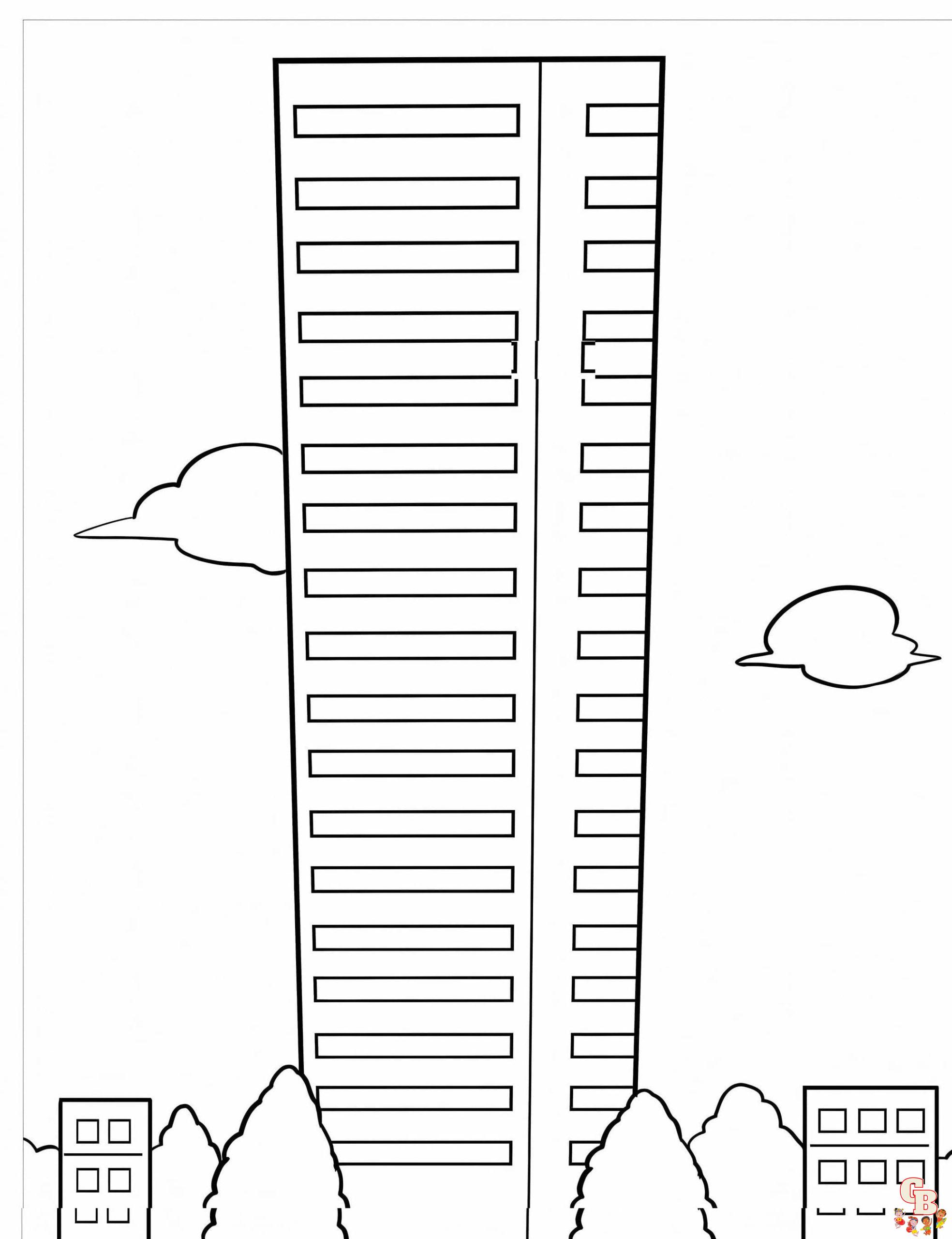Printable building coloring pages free for kids and adults