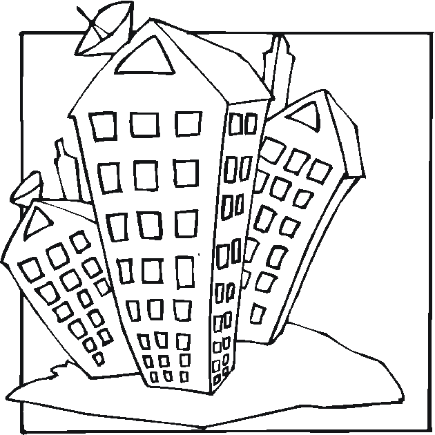 Free building coloring pages