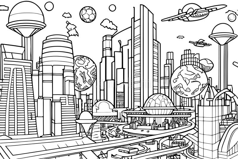 City coloring page stock illustrations â city coloring page stock illustrations vectors clipart
