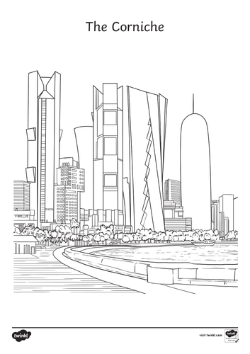 Qatar colouring pages teaching resources