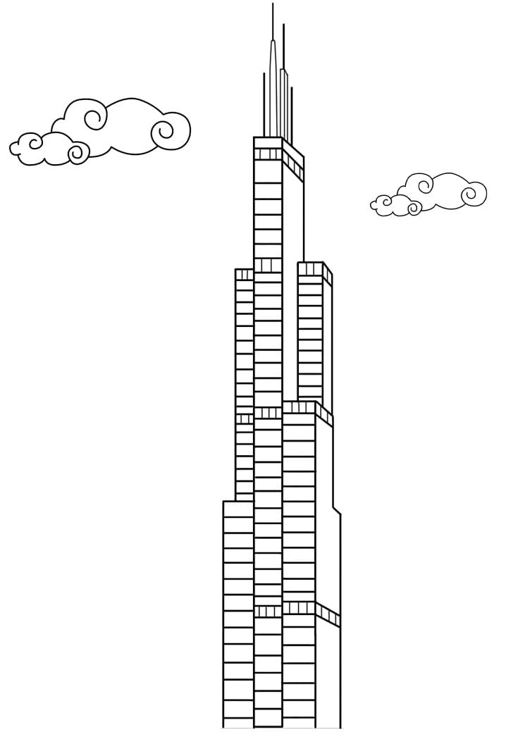 Free skyscraper coloring page