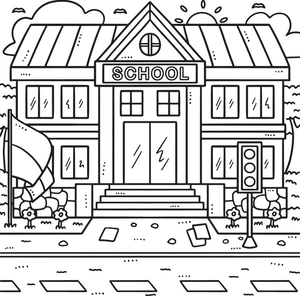 Building colouring pages royalty