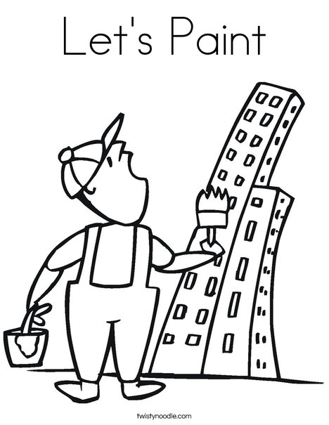 Lets paint coloring page