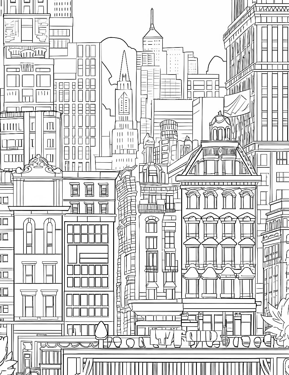 Scenic landscape coloring pages
