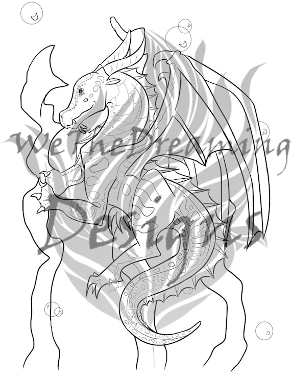 Wings of fire tsunami seawing coloring sheet instant download