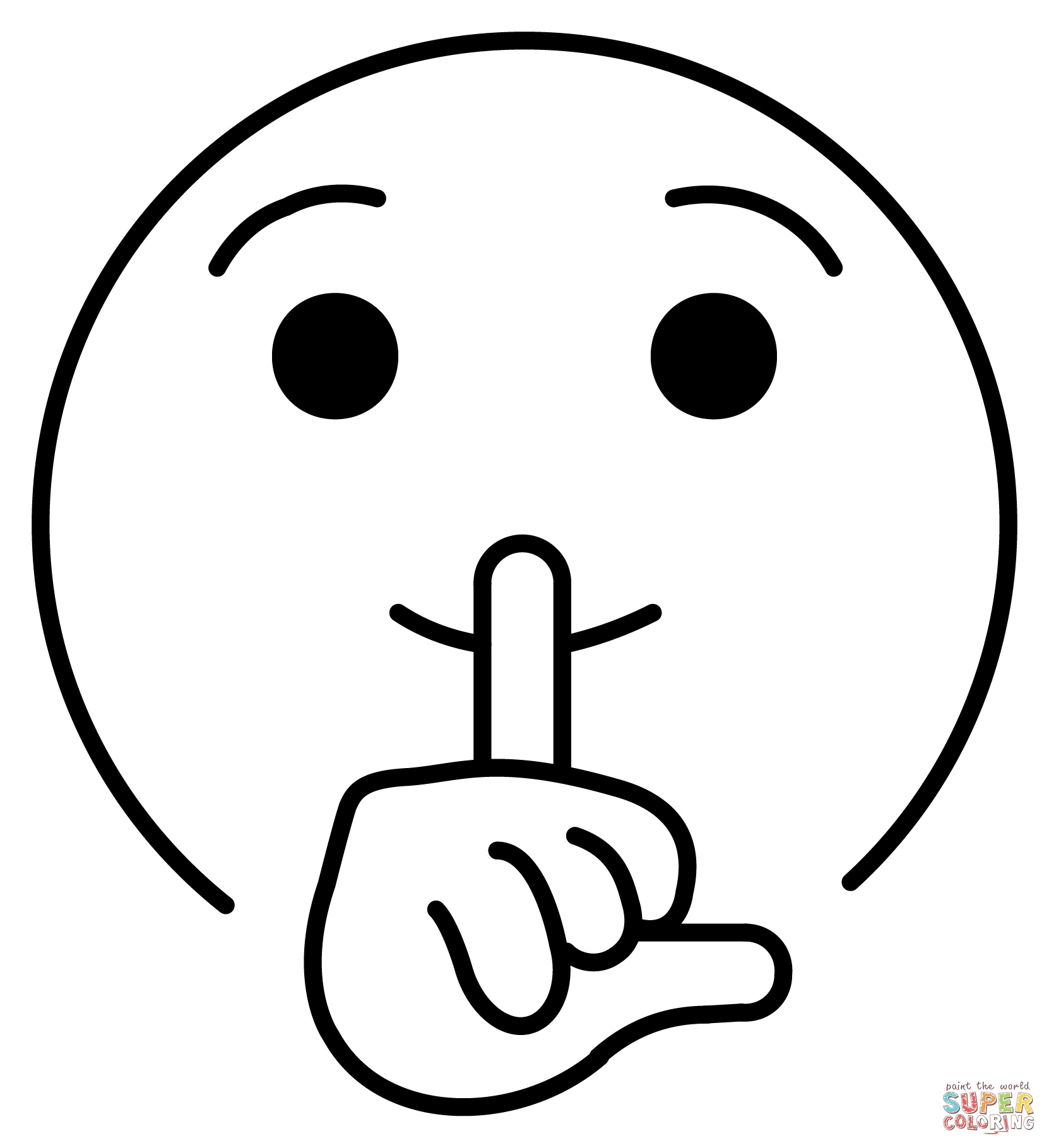 Shushing face emoji coloring page free printable coloring pages