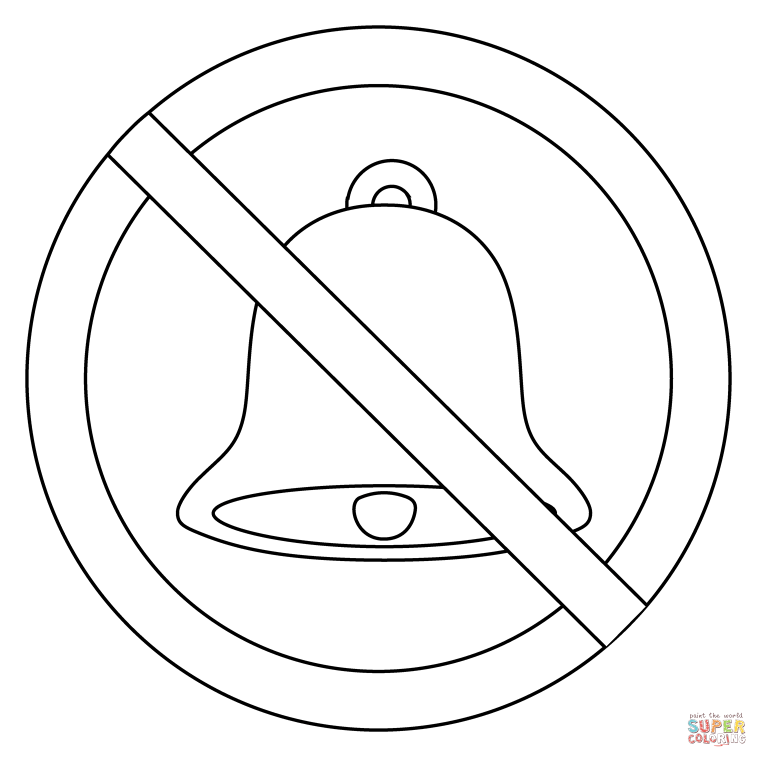 Bell with slash emoji coloring page free printable coloring pages