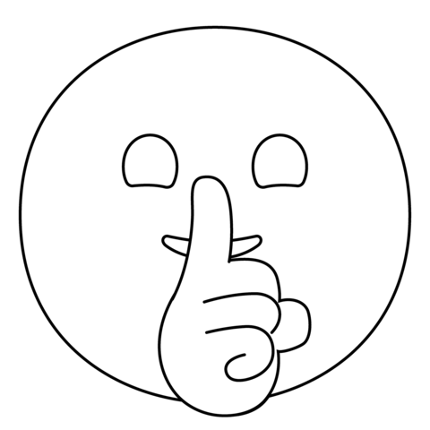 Shushing face emoji coloring page free printable coloring pages