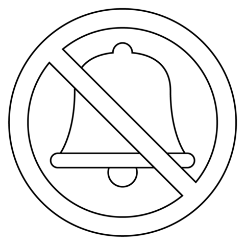 Bell with slash emoji coloring page free printable coloring pages