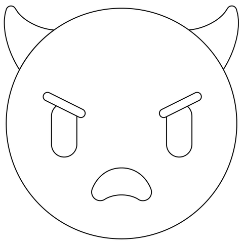 Imp face emoji coloring page free printable coloring pages
