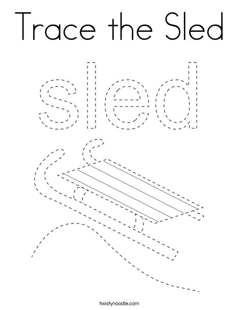 Trace the sled coloring page