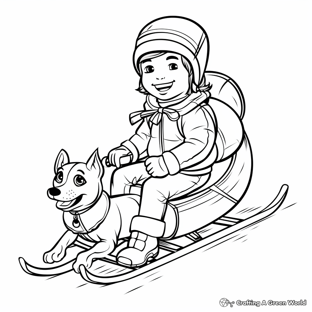 Sled dog coloring pages