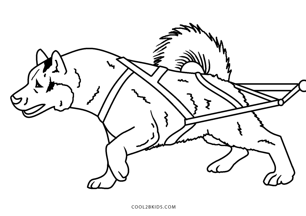 Free printable sled dog coloring pages for kids