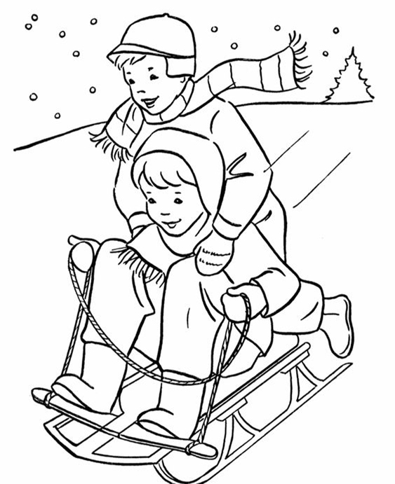 Free easy to print snow coloring pages