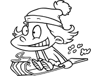 Sledding coloring pages