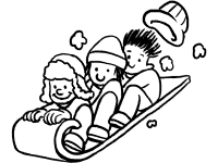 Sledding coloring pages