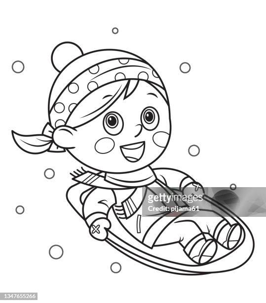 Winter coloring pages stock photos high