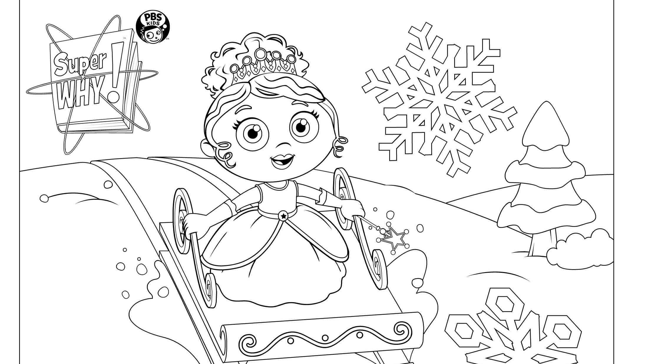 Princess presto sledding kids coloring pages kids for parents