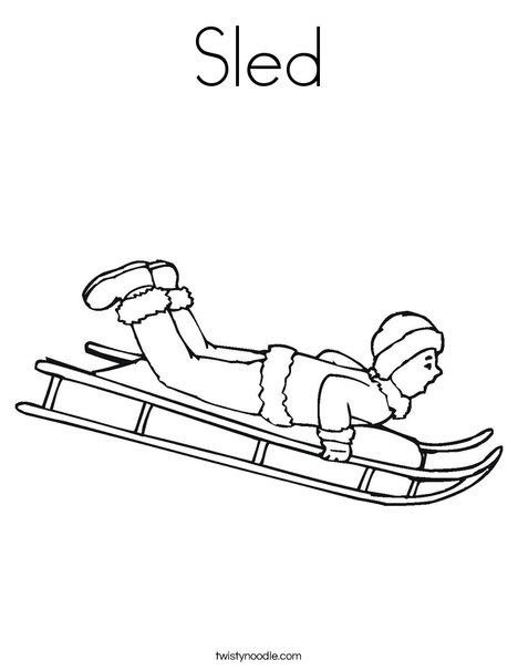 Sled coloring page