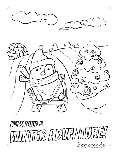 Free printable winter coloring pages for kids adults