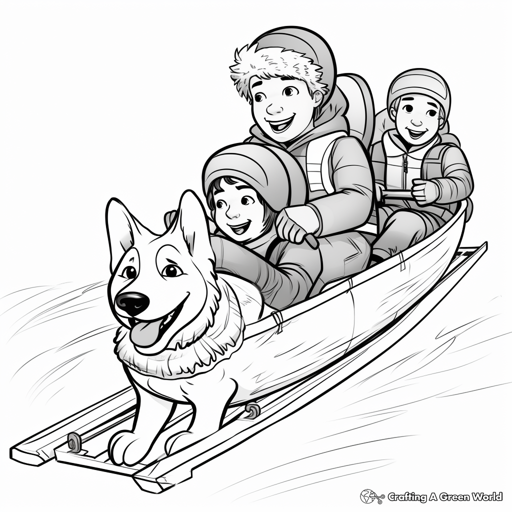 Sled dog coloring pages