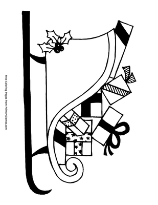Sled and presents coloring page â free printable pdf from