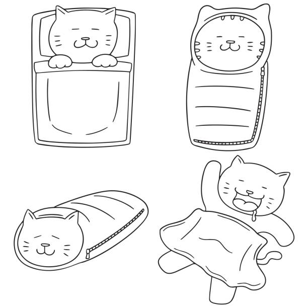 Sleeping bag drawing cartoon clip art stock illustrations royalty