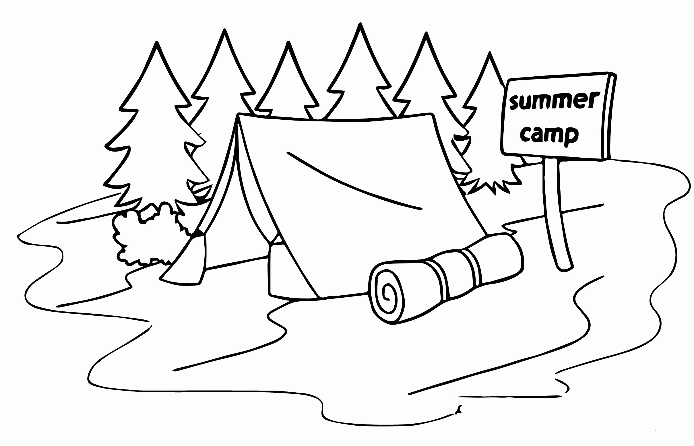 Summer camping coloring pages