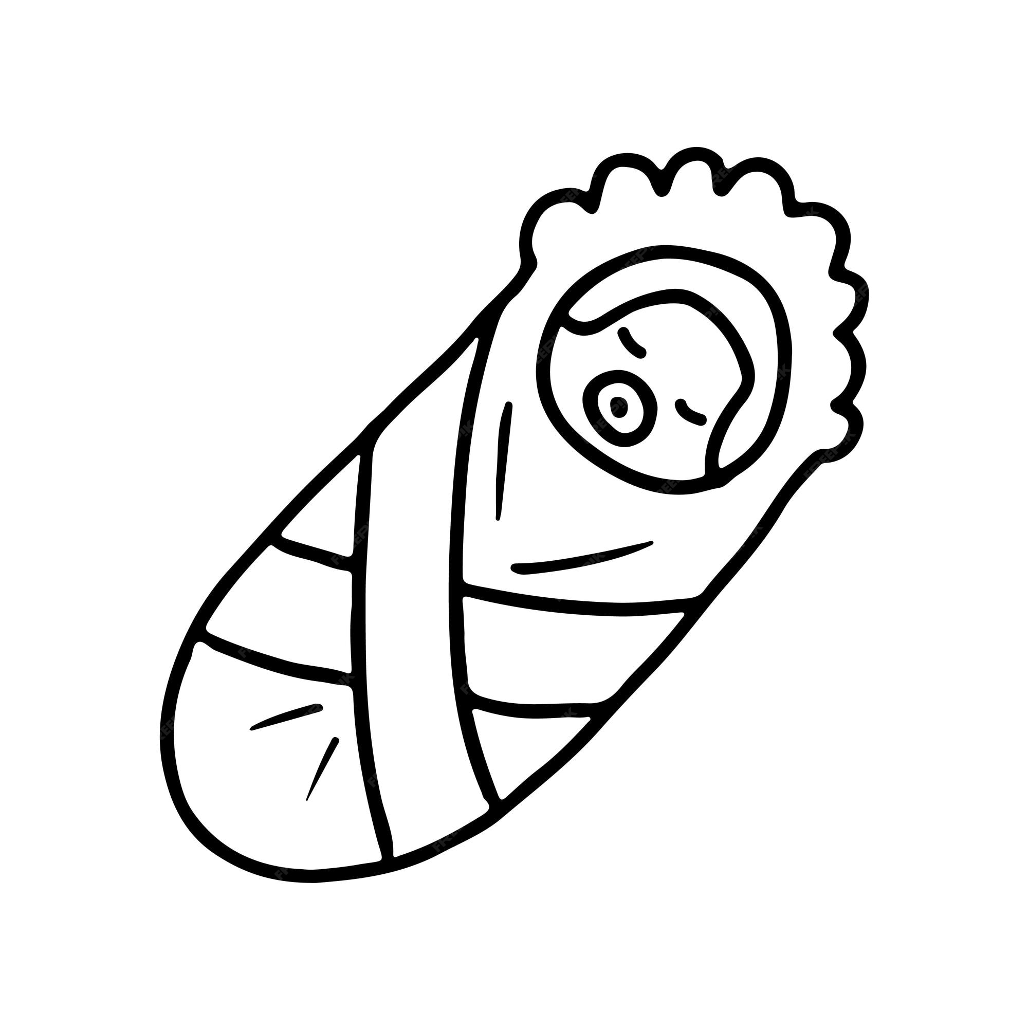 Premium vector cute newborn baby coloring page for kids vector illustration isolated on white background