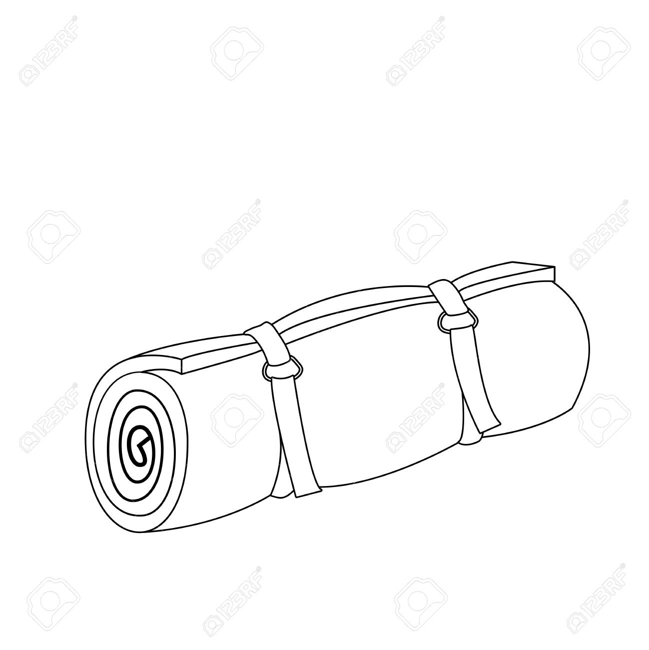Camping roll mat outline coloring page cartoon vector illustration royalty free svg cliparts vectors and stock illustration image