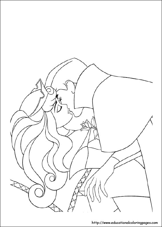 Sleeping beauty coloring pages free for kids