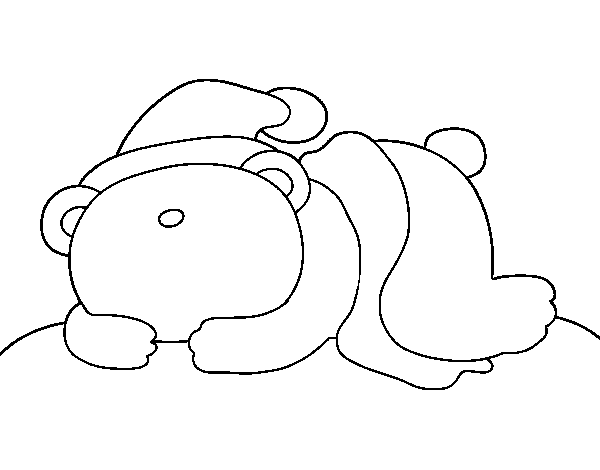 Sleeping bear coloring page