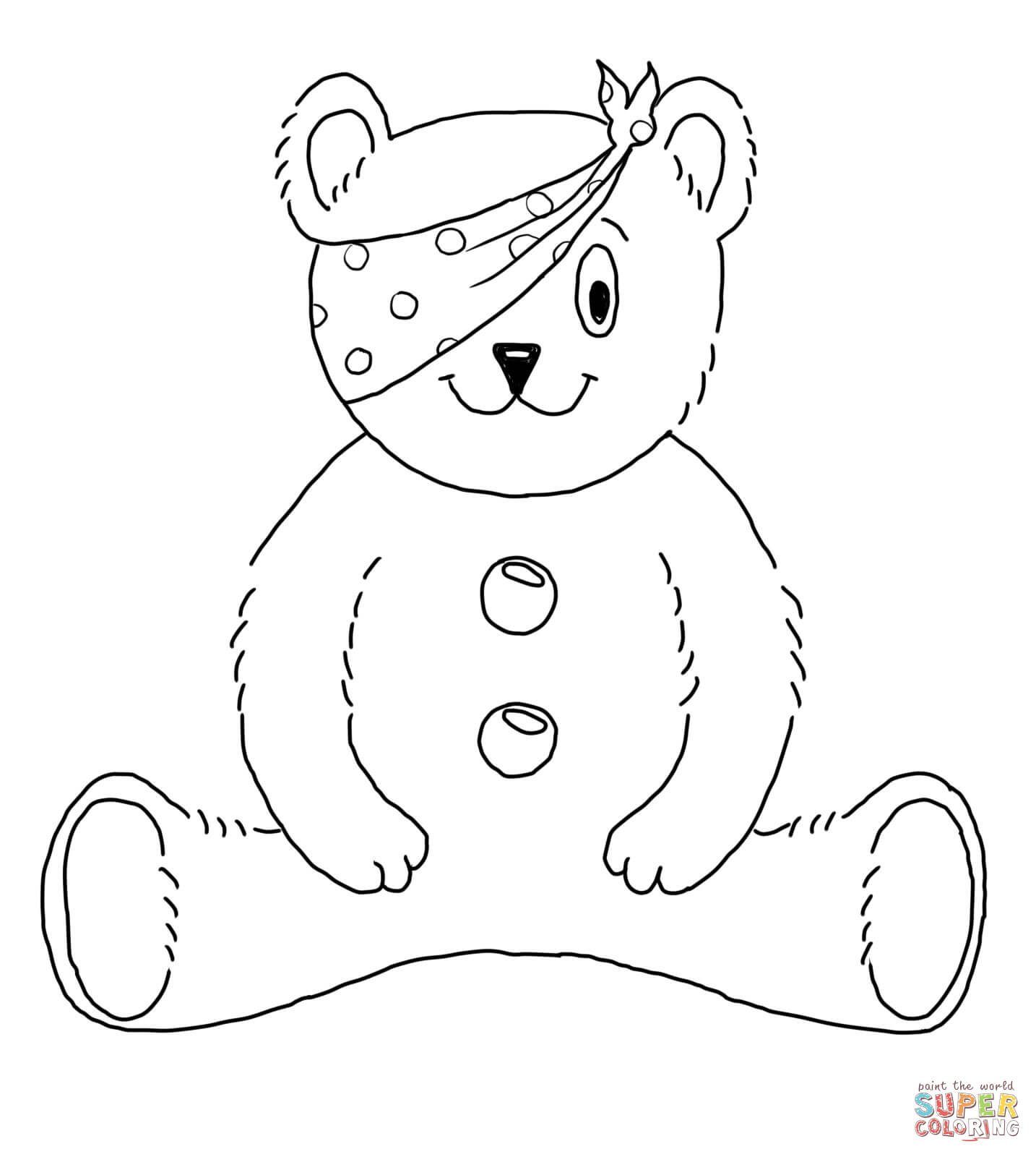 Children in need mascot coloring page free printable coloring pages