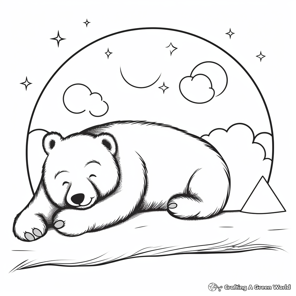 Sleeping bear coloring pages