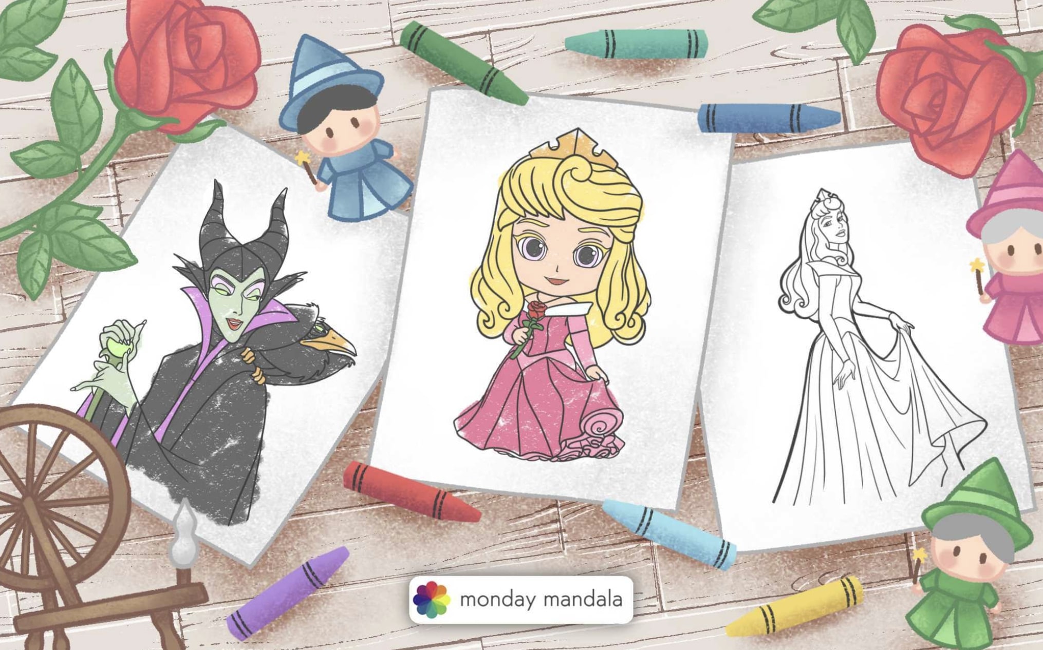 Sleeping beauty coloring pages free pdf printables