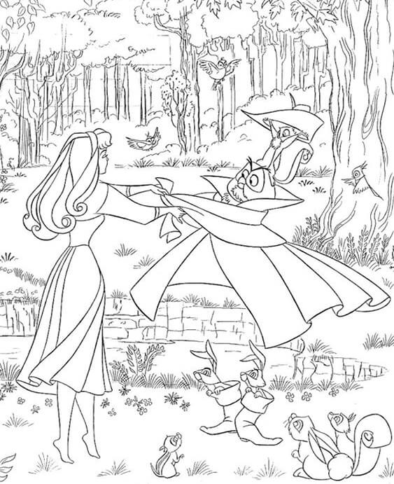 Free easy to print sleeping beauty coloring pages