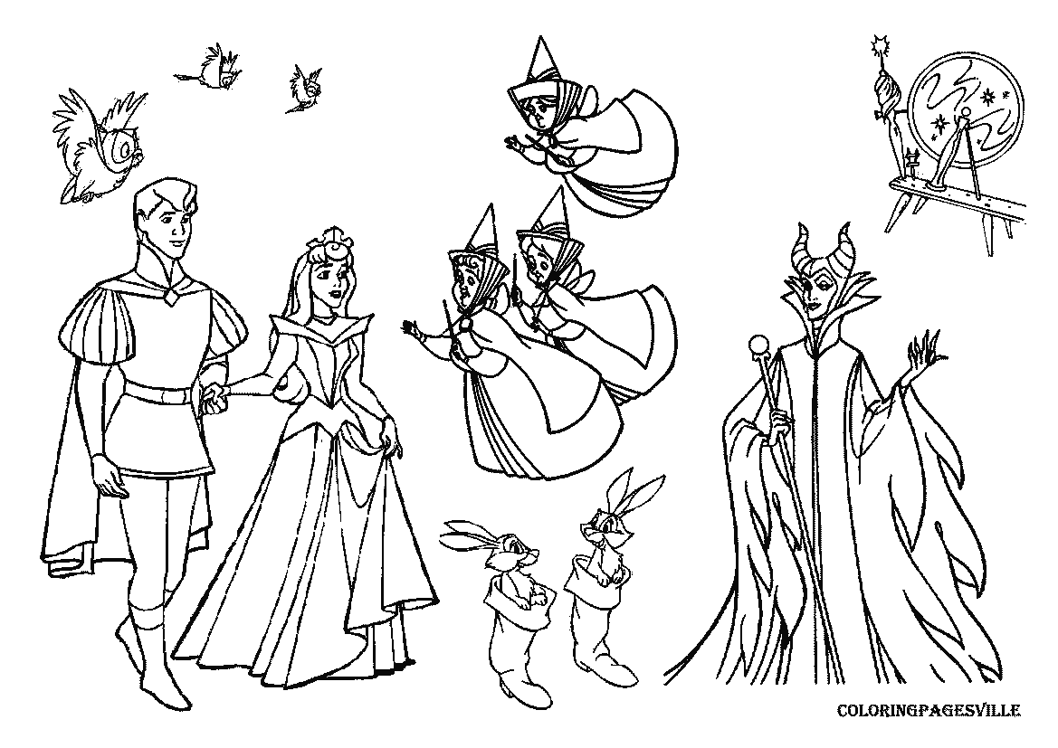 Sleeping beauty coloring pages