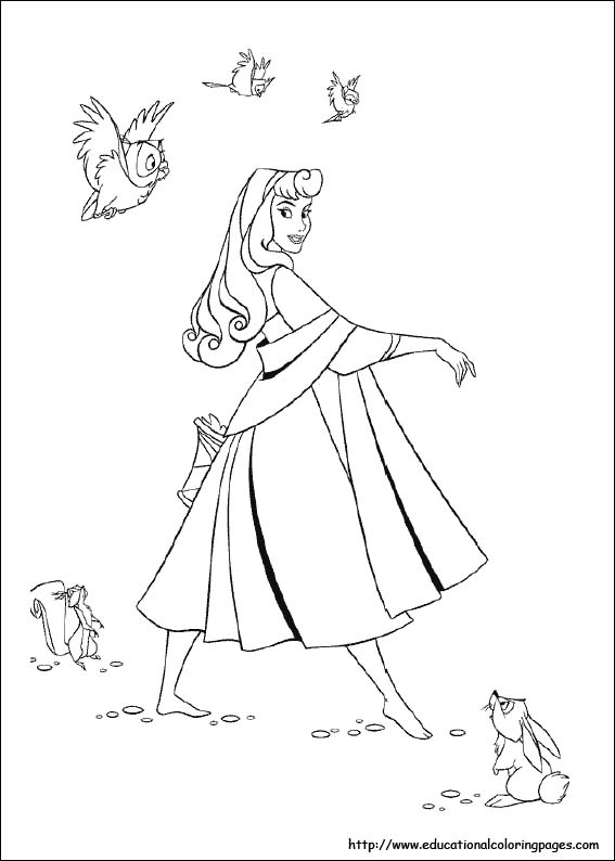 Sleeping beauty coloring pages free for kids