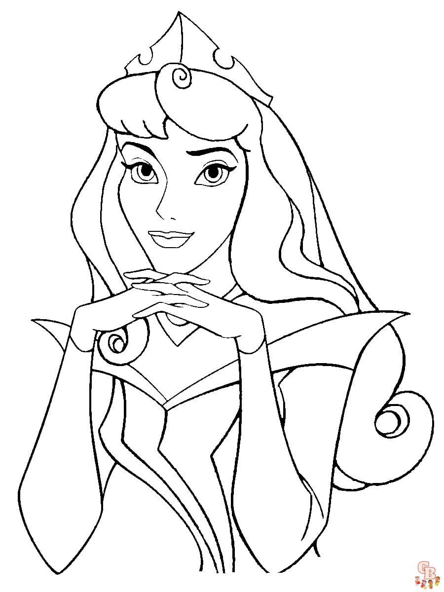 Free printable princes aurora coloring pages for kids