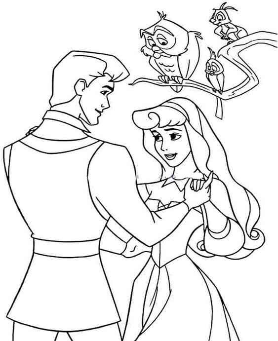 Free easy to print sleeping beauty coloring pages