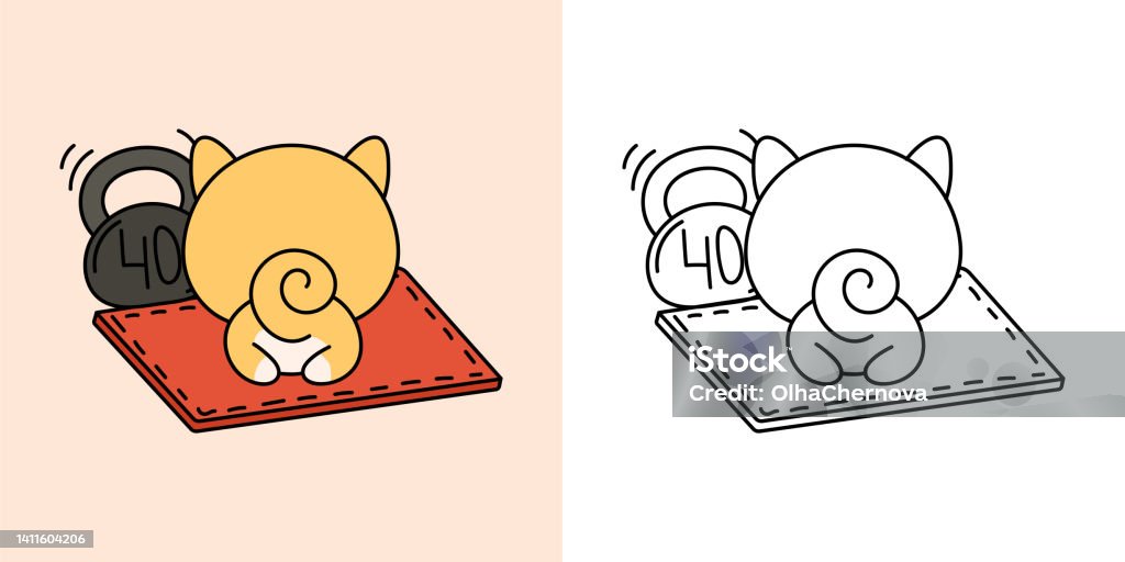 Set clipart shiba dog coloring page and colored illustration clip art kawaii shiba inu athlete vector illustration of a kawaii shiba inu puppy for coloring pages prints for clothes stickers stock illustration