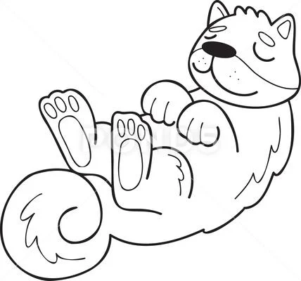 Hand drawn sleeping shiba inu dog illustration in doodle style royalty free