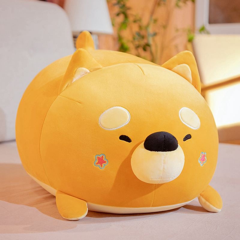 Sleeping shiba inu huggable plush toy pillows small to medium size