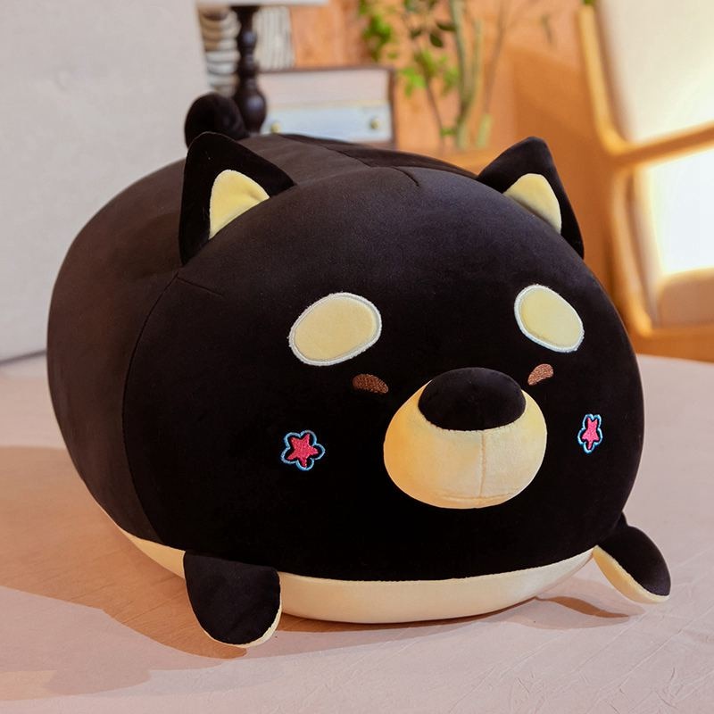 Sleeping shiba inu huggable plush toy pillows small to medium size