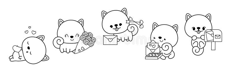 Cute kawaii shiba inu dog stock illustrations â cute kawaii shiba inu dog stock illustrations vectors clipart